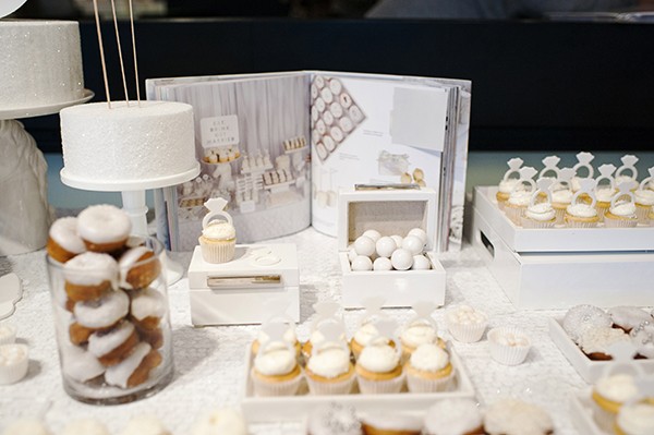 all white dessert table