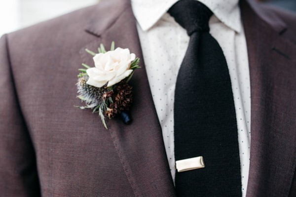 simple white boutonniere