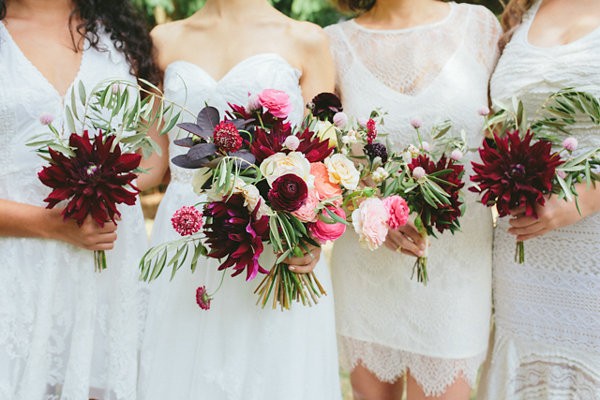 pink and red bouquets