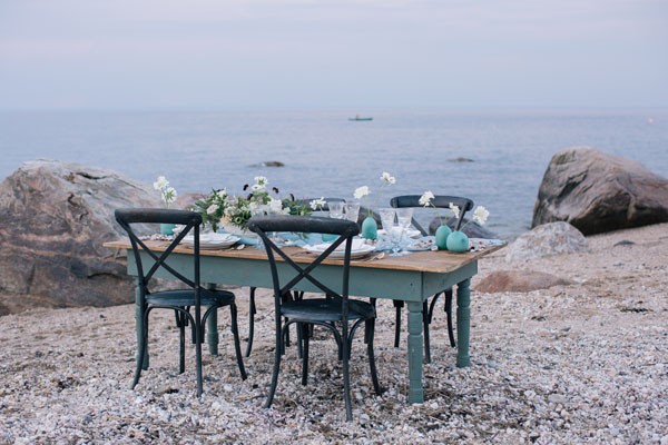 beach inspired tablescape