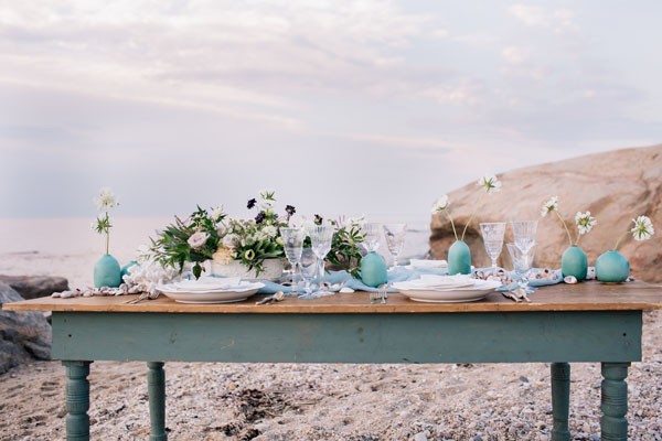 beach inspired tablescape