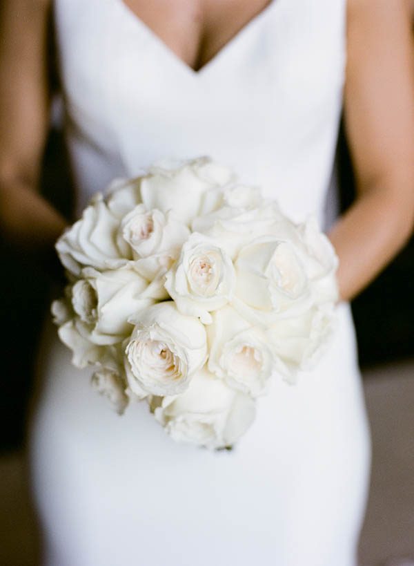 all white bouquet