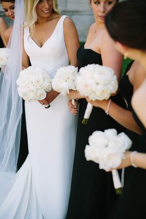 all white bouquets