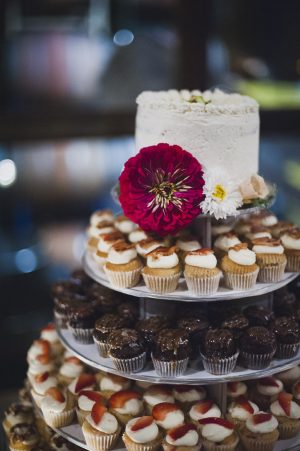 wedding cake & cupcakes
