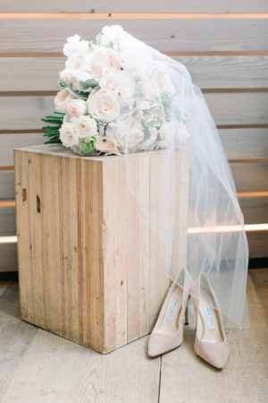 Soft White Bouquet and Bridal Veil