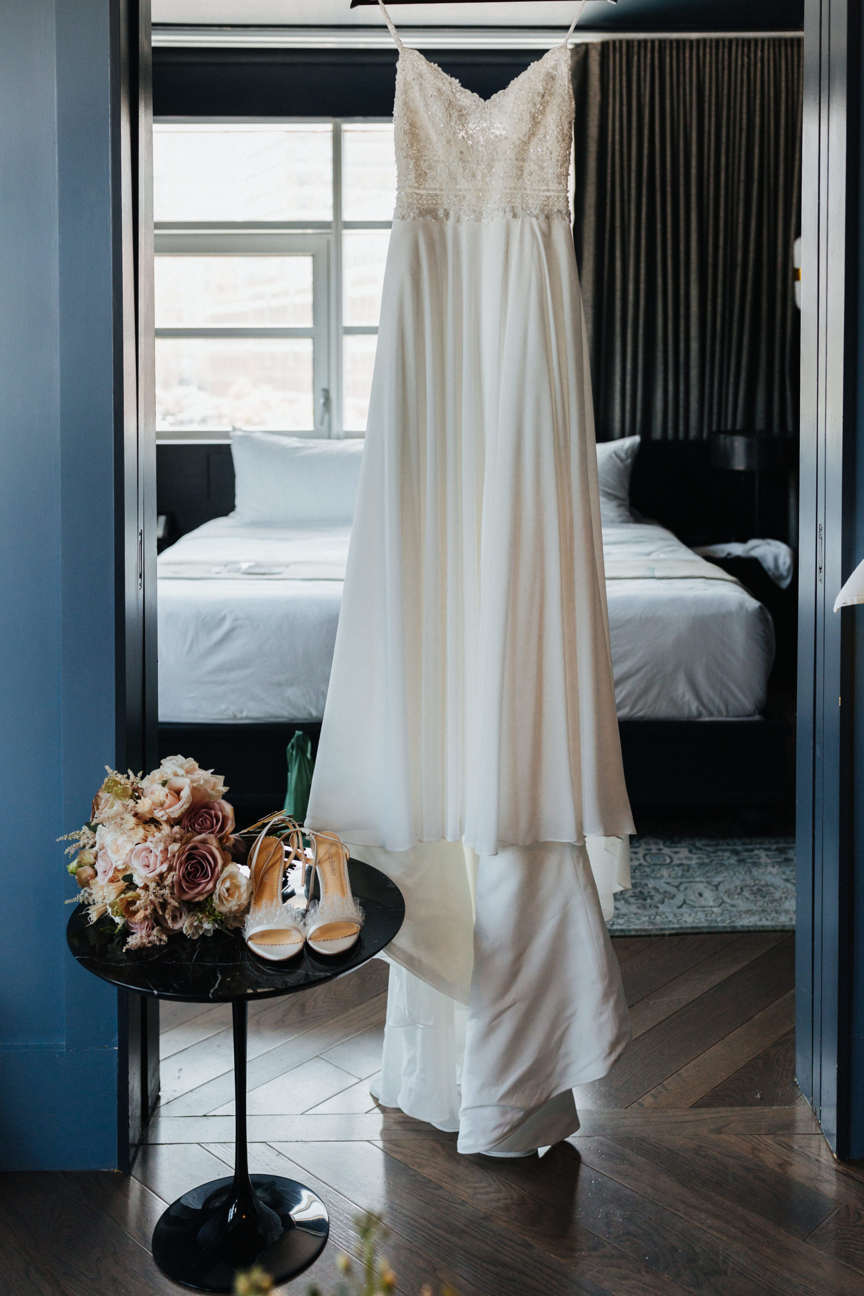 Minimal Modern Sequin Wedding Gown