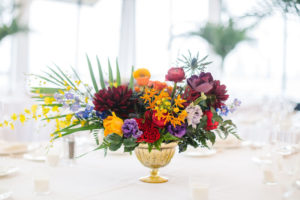 Colorful and Tropical Wedding Centerpiece