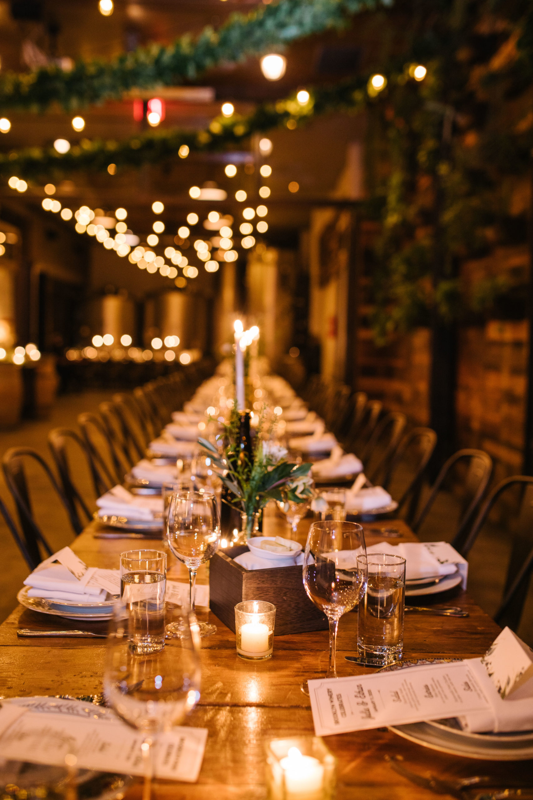 Winery Wedding with Cafe String Lights
