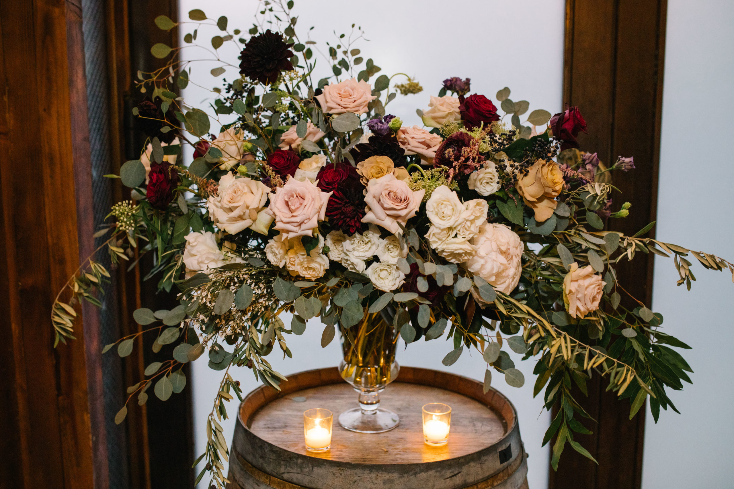 Rose and Eucalyptus Wedding Flowers