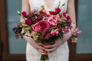 Bright Pink and Red Spring Wedding Bouquet