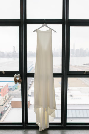 Sleek BHLDN Ivory Wedding Gown