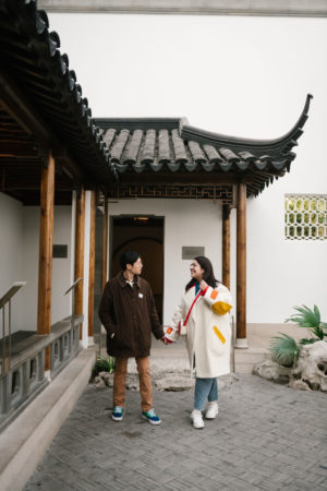 Met Chinese Garden Engagement Photos 1