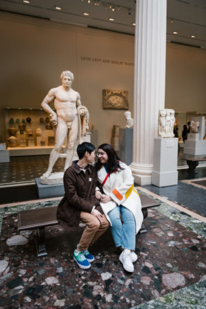 Sculpture Engagement Photo