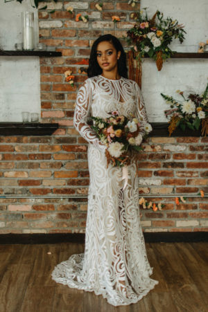 Bohemian Romantic Wedding Gown