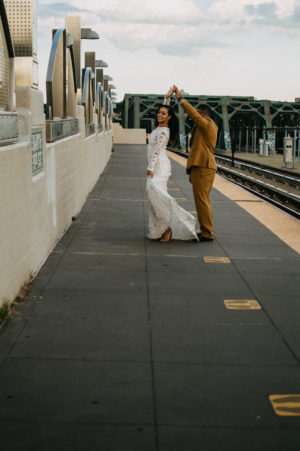 Brooklyn Subway Wedding Photo