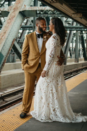Industrial City Wedding Portrait