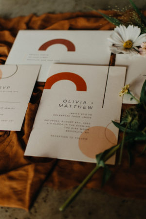 Modern Minimalist Calder Inspired Wedding Invitation
