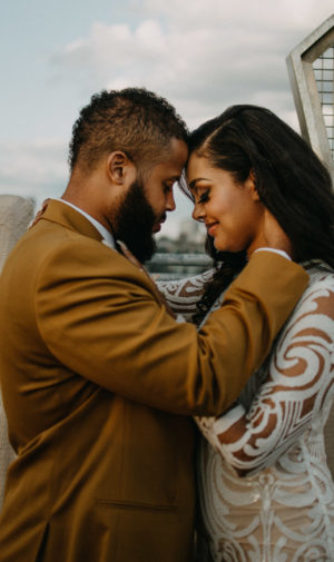 NYC Skyline Wedding Photo
