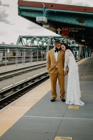 NYC Subway Wedding Photo