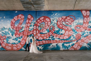 Brooklyn New York Yes Mural Wedding Photo