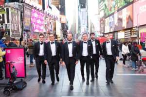Chic Groomsmen in Times Square