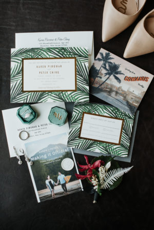 Vintage Tropical Inspired Wedding Invitations