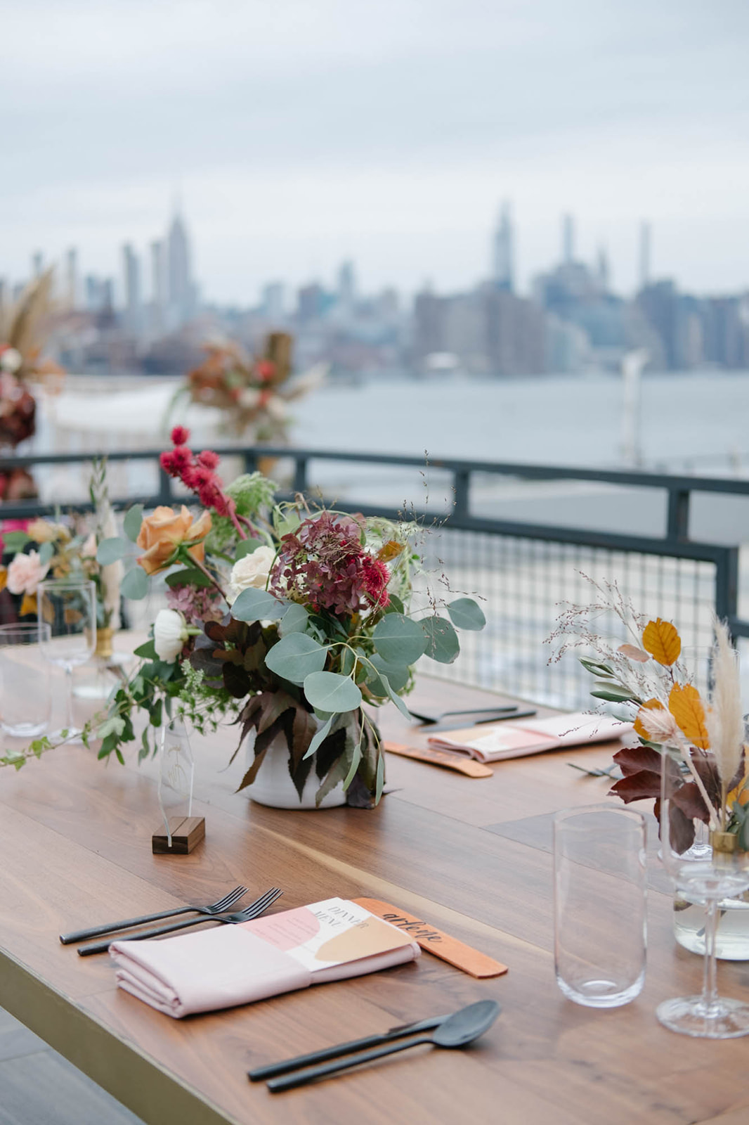 table in manhattan rooftop wedding